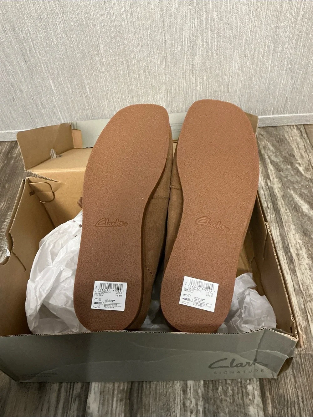 Clarks Men's Brown Suede Wallabee-Style Slip-On Loafer Size 8